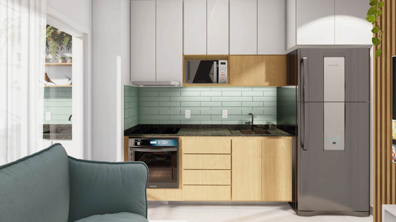 Cozinha 1 dorm - 36 m²
