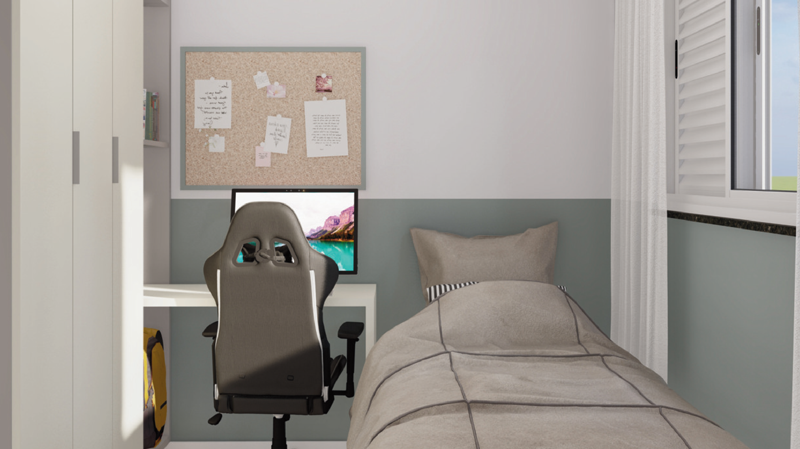 Dormitório 1 dorm - 36 m²