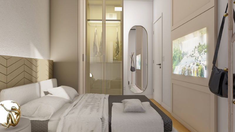 Dormitório 2 dorms - 32 m²