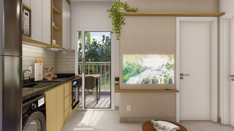 Living 2 dorms - 32 m²